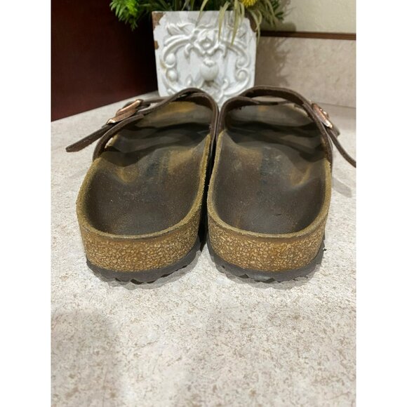 Birkenstock Womens Mayari Sandals Size 39 Brown Vegan Leather Cork Sole Adjustab - Picture 5 of 6